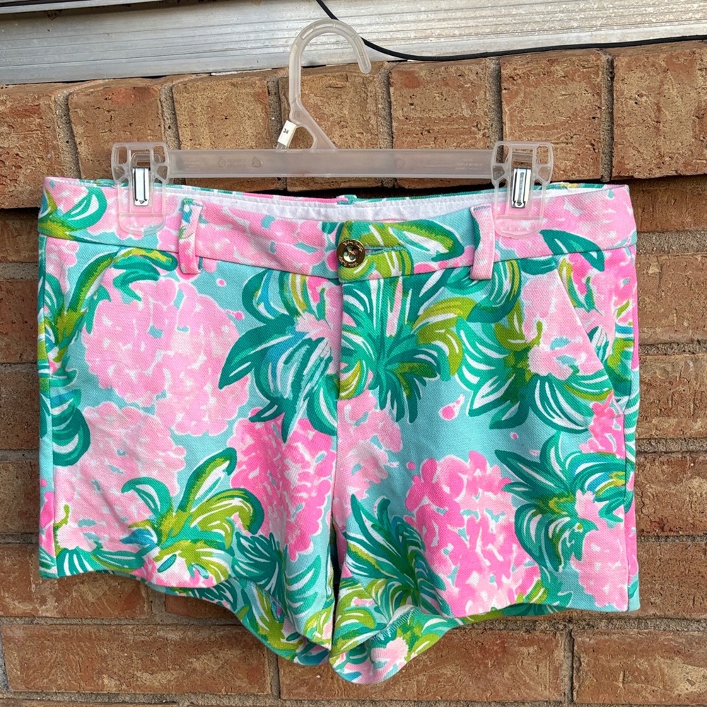 Lilly Pulitzer Pink and Green Floral Women's Shorts